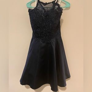 Navy Blue Short Formal Dress